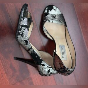 Jimmy Choo Black and Silver Heels